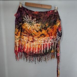 Colorful Tie-Dye Swim Sarong